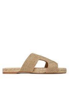 Castañer Espadryle Puri/256 025709 Złoty. Żółte espadryle Castañer, bez wzorów, z materiału, bez obcasa. Za 369,99 zł.