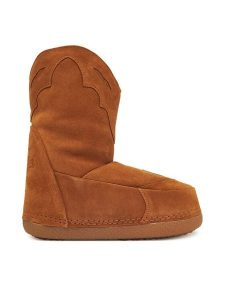 Inuikii Śniegowce Cowboy Emboidery 1002.024.0031 Beżowy. Brązowe buty zimowe Inuikii, ze skóry, bez obcasa, bez zapięcia. Za 939,99 zł.