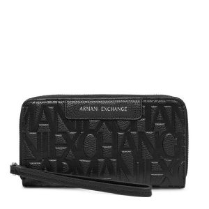 Portfel Armani Exchange. Czarne portfele Armani Exchange, bez wzorów. Za 379,99 zł.