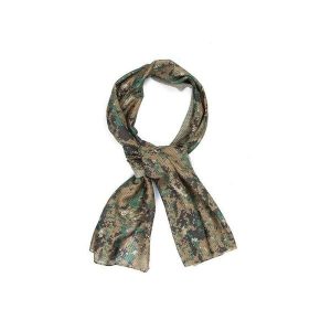 Szal maskujący z siatki MESH 155x48 cm. Brązowe szaliki CAMOUFLAGE, bez wzorów, z meshu. Za 27,99 zł.