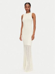 Marciano Guess Sukienka dzianinowa 5GGK44 5869Z Écru Regular Fit. Sukienki Marciano Guess, z aplikacjami, z dzianiny, bez kołnierzyka, bez ramiączek. Za 639,99 zł.