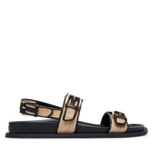 Sandały MICHAEL Michael Kors. Czarne sandały MICHAEL Michael Kors, bez wzorów, bez obcasa, na płaskiej podeszwie, bez zapięcia. Za 599,99 zł.