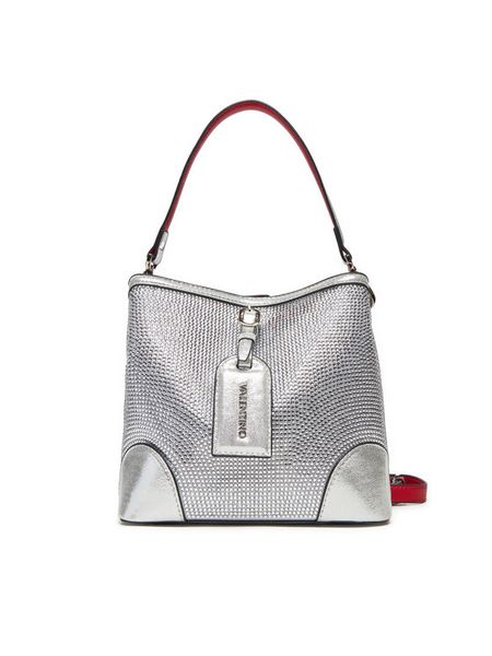 Valentino Torebka Label VBS8GW34 Srebrny. Szare torebki klasyczne Valentino, bez wzorów, z syntetyku, bez dodatków. Za 439,99 zł.
