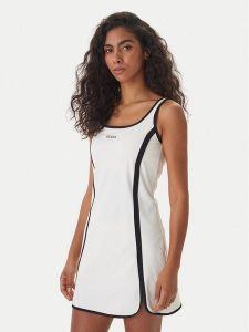 Guess Sukienka codzienna V6GK06 K2997 Écru Classic Fit. Kombinezony Guess, s, z aplikacjami, z syntetyku, bez kołnierzyka, bez ramiączek. Za 434,99 zł.