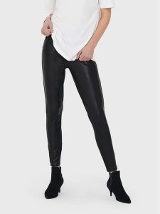 ONLY Legginsy Cool Coated 15187844 Czarny Extra Slim Fit. Czarne legginsy ONLY, bez wzorów, z syntetyku. Za 85,40 zł.