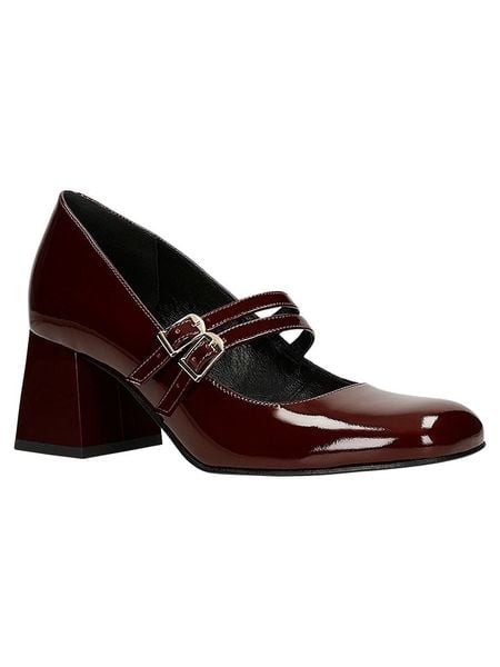 Wojas Skórzane czółenka w kolorze bordowym rozmiar: 40. Czerwone czółenka Wojas, bez wzorów, bez obcasa, bez zapięcia. Za 314,01 zł.