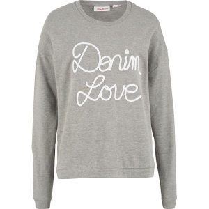 Bluza z aplikacją, długi rękaw bonprix jasnoszary melanż. Bluzy marki bonprix. Za 74,99 zł.