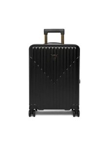 Guess Walizka kabinowa Centennial Travel TWHN96 75983 Czarny. Czarne walizki Guess, z aplikacjami, z tworzywa sztucznego. Za 674,99 zł.