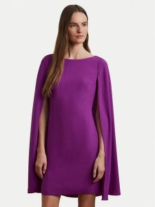 LAUREN RALPH LAUREN Sukienka koktajlowa 2,53855E+11 Fioletowy Slim Fit. Fioletowe sukienki Lauren Ralph Lauren, bez wzorów, z syntetyku, wizytowe, bez kołnierzyka, bez ramiączek. Za 679,99 zł.