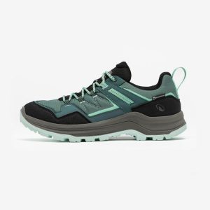 Buty turystyczne damskie Quechua MH100 wodoodporne. Czarne buty trekkingowe QUECHUA, z syntetyku, bez zapięcia. Za 229,99 zł.