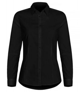 Clique Stretch Shirt L/S Women koszula damska z długim rękawem elastyczna. Czarne koszule CLIQUE, l, bez wzorów, z bawełny, bez kołnierzyka, bez ramiączek. Za 202,69 zł.
