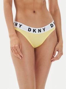 DKNY Figi klasyczne DK4513 Żółty. Żółte figi DKNY, bez wzorów, z bawełny. Za 149,99 zł.