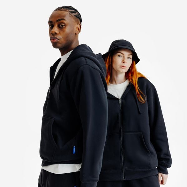 Bluza na suwak unisex Elementals. Szare bluzy DECATHLON, m, bez wzorów, z bawełny, z kapturem. Za 199,99 zł.