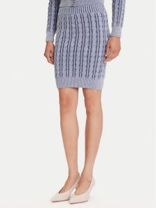 Guess Spódnica mini W5YD68 Z3OU0 Niebieski Regular Fit. Niebieskie spódnice Guess, l, z aplikacjami, z bawełny, mini. Za 279,99 zł.