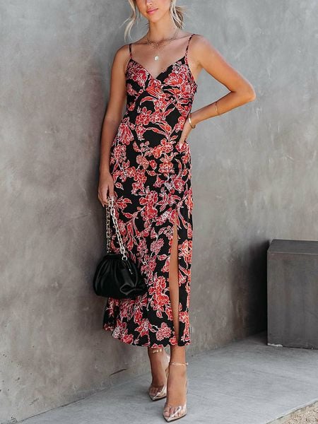 Milan Kiss Sukienka w kolorze czarno-czerwonym rozmiar: XL. Czarne sukienki Milan Kiss, na co dzień, xl, bez wzorów, bez kołnierzyka, bez ramiączek, maxi, proste. Za 100,28 zł.