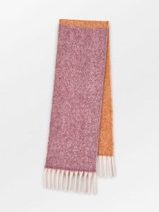 Becksöndergaard Szal w kolorze bordowo-pomarańczowym - 200 x 35 cm rozmiar: onesize. Czerwone szaliki Becksöndergaard, bez wzorów, z materiału. Za 173,99 zł.