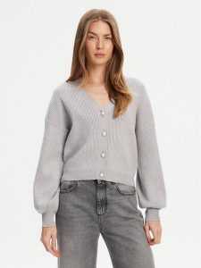 Guess Kardigan W5YR07 Z2ZK2 Szary Relaxed Fit. Szare kardigany Guess, z wiskozy. Za 319,99 zł.