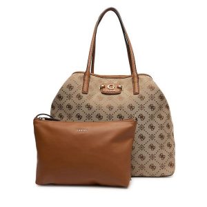 Torebka Guess. Brązowe shopper bag Guess, z aplikacjami, bez dodatków. Za 489,99 zł.