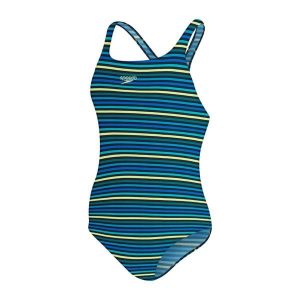 Strój Kąpielowy Speedo Printed Medalist – Granatowo-zielony – Rozmiar 30. Niebieskie stroje jednoczęściowe Speedo, bez wzorów. Za 153,18 zł.