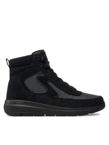 Skechers Botki 144198/BKGY Czarny. Czarne botki Skechers, bez wzorów, ze skóry, bez obcasa, na płaskiej podeszwie, bez zapięcia. Za 319,99 zł.