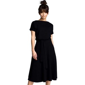 Be Wear Sukienka w kolorze czarnym rozmiar: XL. Czarne sukienki Be Wear, xl, bez wzorów, z bawełny, bez kołnierzyka, bez ramiączek, midi. Za 241,56 zł.