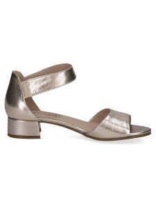 Caprice Skórzane sandały "Carla" w kolorze srebrnym rozmiar: 38,5. Szare sandały Caprice, bez wzorów, ze skóry, z otwartym noskiem, bez obcasa, bez zapięcia. Za 130,05 zł.