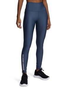Under Armour Legginsy sportowe w kolorze granatowym rozmiar: XS. Niebieskie legginsy Under Armour, xs, bez wzorów, z podwyższonym stanem, outdoorowe. Za 136,95 zł.