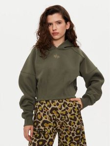 Alpha Industries Bluza 148041 Zielony Regular Fit. Zielone bluzy Alpha Industries, m, bez wzorów, z syntetyku, bez kaptura. Za 279,99 zł.