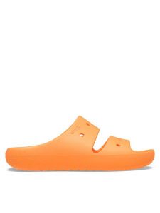 Crocs Klapki Classic Sandal v2 209403 Pomarańczowy. Brązowe klapki Crocs, bez wzorów, z tworzywa sztucznego, bez obcasa. Za 135,15 zł.