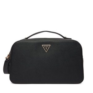 Kosmetyczka Guess. Czarne kosmetyczki Guess, z aplikacjami. Za 179,99 zł.