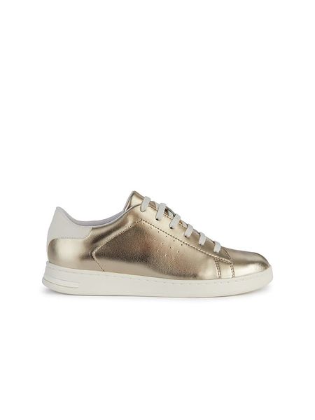 Geox Skórzane sneakersy "Jaysen" w kolorze złoto-białym rozmiar: 40. Białe trampki Geox, bez wzorów, z materiału, bez zapięcia. Za 146,63 zł.
