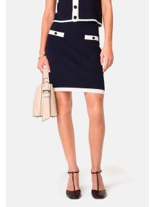 Rodier Spódnica w kolorze granatowym rozmiar: XL. Niebieskie spódnice Rodier, xl, bez wzorów, klasyczne, mini. Za 252,99 zł.