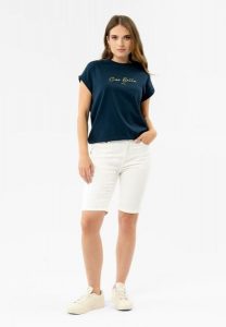 Szorty jeansowe, Slim Fit, E-NEDA. Białe szorty Volcano, bez wzorów, z bawełny, klasyczne. Za 149,99 zł.