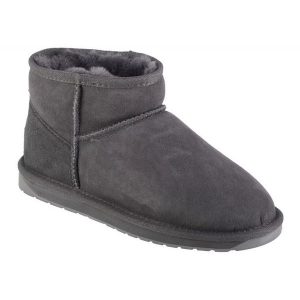 Buty Emu Australia Stinger Micro W10937-CHAR szare. Szare buty zimowe z gumy, bez obcasa, bez zapięcia. Za 750,77 zł.