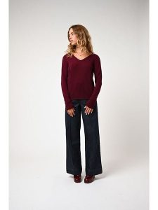 AUTHENTIC CASHMERE Kaszmirowy sweter "Galise" w kolorze bordowym rozmiar: S. Czerwone swetry oversize AUTHENTIC CASHMERE, s, bez wzorów, z kaszmiru, bez ramiączek. Za 314,75 zł.