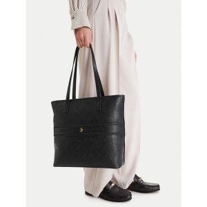 Torebka Beverly Hills Polo Club. Czarne shopper bag Beverly Hills Polo Club, bez wzorów, bez dodatków. Za 299,99 zł.