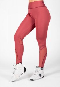 Damskie legginsy Gorilla Wear Kaycee. Czerwone legginsy GORILLA WEAR, bez wzorów, z meshu. Za 198,00 zł.