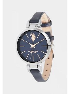 U.S. Polo Assn. Zegarek kwarcowy w kolorze srebrno-granatowym rozmiar: onesize. Niebieskie, analogowe zegarki U.S. Polo Assn. Za 270,39 zł.