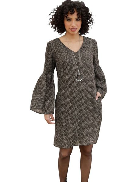 Heine Sukienka w kolorze brązowym rozmiar: 40. Brązowe sukienki Heine, na co dzień, bez wzorów, bez kołnierzyka, bez ramiączek, midi, proste. Za 60,99 zł.