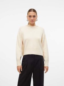 Vero Moda Sweter w kolorze kremowym rozmiar: XL. Brązowe swetry oversize Vero Moda, xl, bez wzorów, bez ramiączek. Za 66,00 zł.