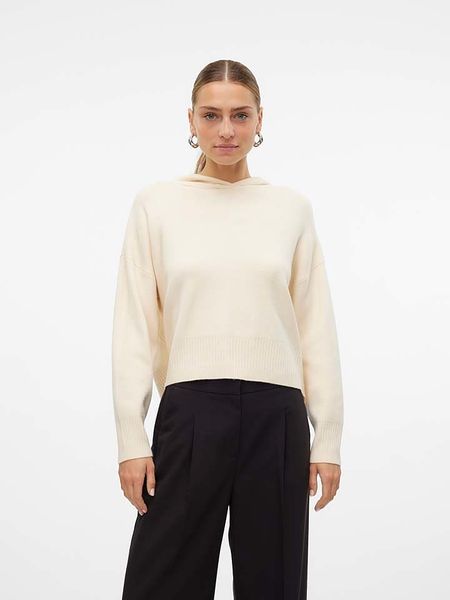 Vero Moda Sweter w kolorze kremowym rozmiar: L. Brązowe swetry oversize Vero Moda, l, bez wzorów, bez ramiączek. Za 57,20 zł.