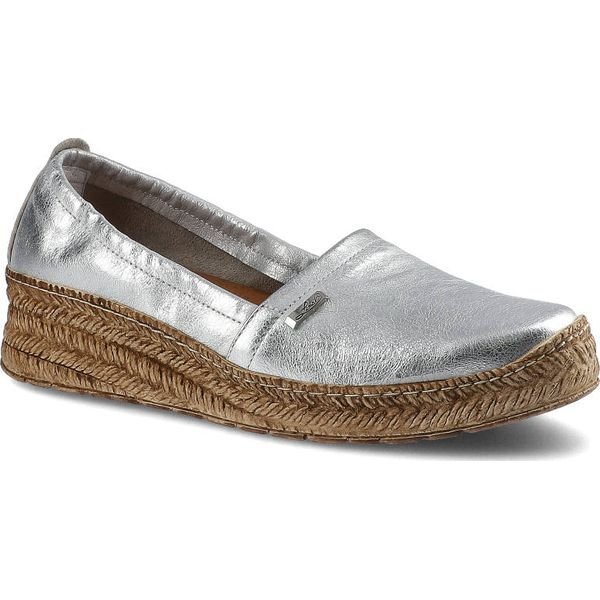 Srebrne Espadryle Lemar Damskie Stylowe Obuwie. Szare espadryle Lemar, bez wzorów, z jeansu, bez obcasa, na platformie. Za 185,00 zł.