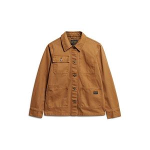 Kurtka damska Superdry Chore. Brązowe kurtki Superdry, bez wzorów, bez kaptura. W wyprzedaży za 444,30 zł.