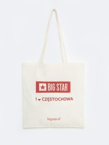 Torba bawełniana unisex Częstochowa 102. Białe torby podróżne i sportowe Big Star, z aplikacjami, z bawełny, na ramię, z nadrukiem, bez dodatków. Za 4,99 zł.