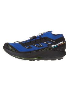 SALOMON Buty "Pulsar Trail Pro 2" w kolorze niebiesko-czarnym do biegania rozmiar: 49 1/3. Czarne buty sportowe Salomon, bez wzorów, bez zapięcia, do biegania. Za 303,06 zł.