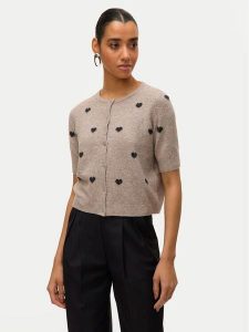 Vero Moda Kardigan Doffy 10330795 Beżowy Regular Fit. Brązowe kardigany Vero Moda, z syntetyku. Za 159,99 zł.