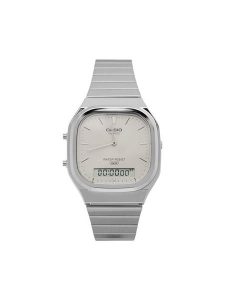 Casio Zegarek Vintage AQ-240E-7A2EF Srebrny. Szare, analogowe zegarki Casio. Za 269,99 zł.