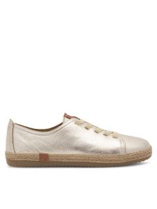 Lasocki Espadryle WI16-BENTA-01 Złoty. Żółte espadryle Lasocki, bez wzorów, ze skóry, bez obcasa. Za 199,99 zł.