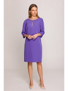 Stylove Sukienka w kolorze fioletowym rozmiar: M. Różowe sukienki Stylove, na co dzień, m, bez wzorów, bez kołnierzyka, bez ramiączek, midi, proste. Za 184,46 zł.