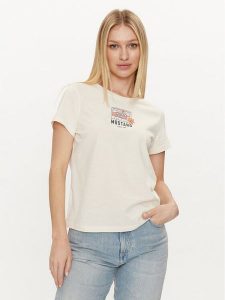 Mustang T-Shirt Alina 1014233 Écru Regular Fit. T-shirty Mustang, l, bez wzorów, z bawełny, bez kołnierzyka, bez ramiączek. Za 159,99 zł.